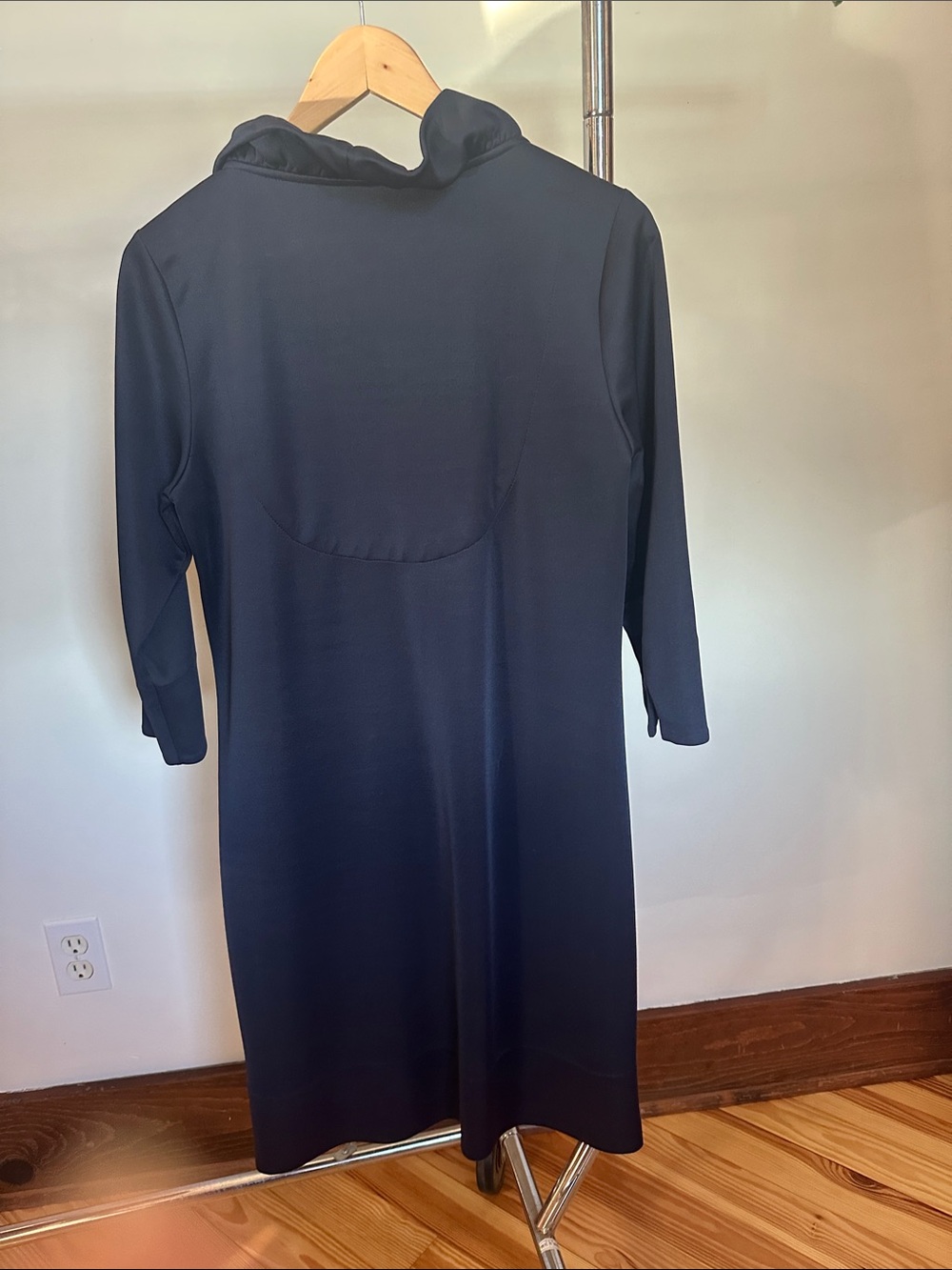 Gretchen Scott Designs Navy Ruffle-Neck Long Sleeve Dress - Picture 2 of 3